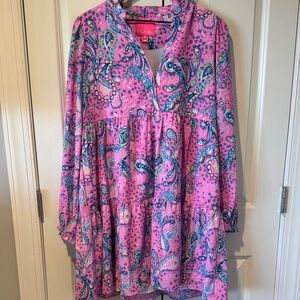 Lilly Pulitzer Pink and Blue Paisley Dress
